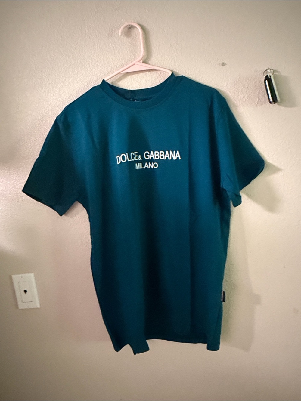 Dolce & Gabbana Teal Logo Crewneck T-Shirt - Picture 2 of 4